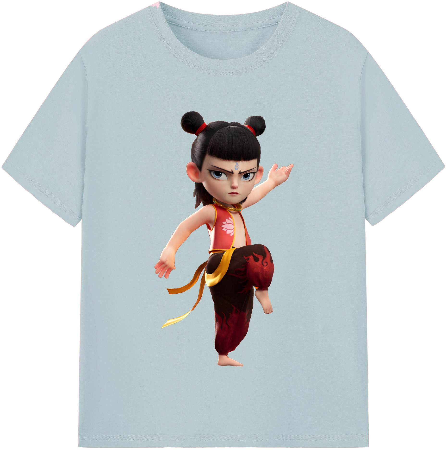 （画像用） Ne Zha 2 ナタ 魔童の大暴れ 綿100％半袖Tシャツ（フロントプリント）
